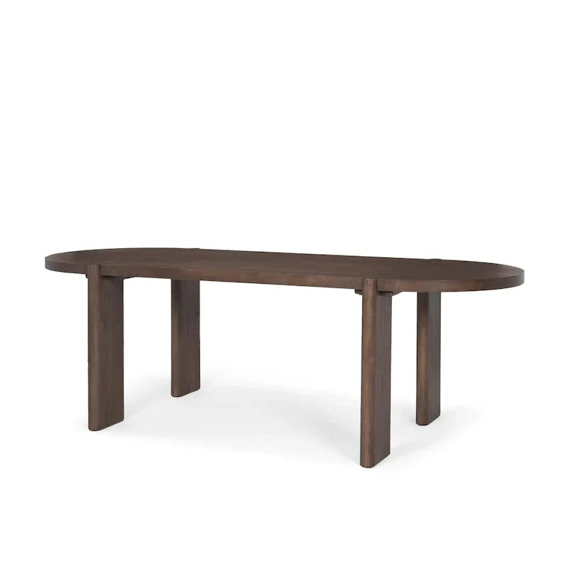 Sohan Dark Elm Oval Dining Table - Dimensions: 91.0L x 38.0W x 30.0H
