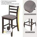 5-Piece Wooden Counter Height Dining Set with Cushioned Chairs and Storage Shelves