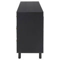 Rattan Storage Cabinet with 2 Doors, Adjustable Shelves, and 3 Drawers