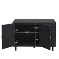 Rattan Storage Cabinet with 2 Doors, Adjustable Shelves, and 3 Drawers