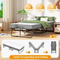 Compact Rollaway Folding Guest Bed with Sturdy Metal Frame and 5-Inch Thick Mattress