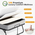 Compact Rollaway Folding Guest Bed with Sturdy Metal Frame and 5-Inch Thick Mattress