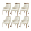 Set of 6 Albert Farmhouse Upholstered Solid Wood Dining Chairs by HULALA HOME
