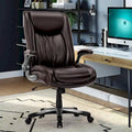 Extra-Wide Heavy-Duty High Back Executive Office Chair with Flip-Up Arms and Thick Seat – Supports Up to 400 lbs for Home Office Use