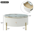 Contemporary Round Coffee Table Featuring Storage Drawers
