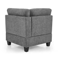 Grey Chenille L-Shaped Modular Sectional Sofa Set with Three Individual Chairs and Three Corner Pieces - Dimensions: 116W x 89.5D x 36.5H