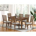 Set of 2 Walnut and Light Gray Ladder Back Side Chairs