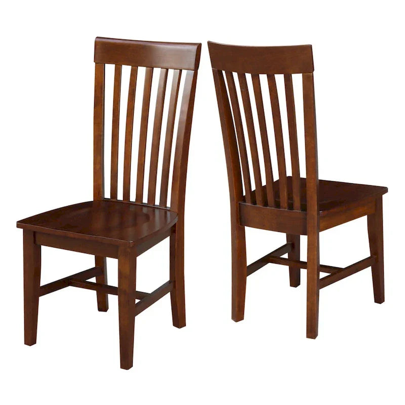 Set of 2 Cosmo Tall Mission Chairs in Solid Wood by International Concepts