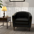 Ethan Barrel Accent Chair in PU Leather with Nailhead Detailing