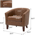 Ethan Barrel Accent Chair in PU Leather with Nailhead Detailing