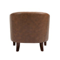 Ethan Barrel Accent Chair in PU Leather with Nailhead Detailing