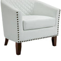 Ethan Barrel Accent Chair in PU Leather with Nailhead Detailing