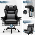 Ergonomic Rocking Executive Office Chair with Adjustable Padded Armrests and Massage Lumbar Support