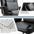 Ergonomic Rocking Executive Office Chair with Adjustable Padded Armrests and Massage Lumbar Support