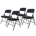 Hampden Furnishings Bernadine Collection Set of 4 Fabric Triple Brace Folding Chairs