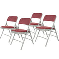 Hampden Furnishings Bernadine Collection Set of 4 Fabric Triple Brace Folding Chairs