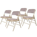 Hampden Furnishings Bernadine Collection Set of 4 Fabric Triple Brace Folding Chairs