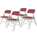 Hampden Furnishings Bernadine Collection Set of 4 Fabric Triple Brace Folding Chairs