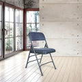 Hampden Furnishings Bernadine Collection Set of 4 Fabric Triple Brace Folding Chairs