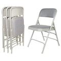 Hampden Furnishings Bernadine Collection Set of 4 Fabric Triple Brace Folding Chairs