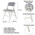 Hampden Furnishings Bernadine Collection Set of 4 Fabric Triple Brace Folding Chairs