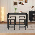 Contemporary 5-Piece Space-Saving Bar Table Set with Table and Stools