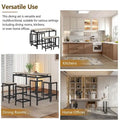 Contemporary 5-Piece Space-Saving Bar Table Set with Table and Stools