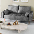 Moasis 56-Inch Velvet Tufted Loveseat Sofa with Button-Detail Seat and Convenient Side Storage Pocket