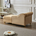 Contemporary Velvet Chaise Lounge Chair with Storage