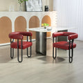 Set of 2 Contemporary PU Fabric Upholstered Barrel Accent Chairs - Stylish Dining and Living Room Armchairs
