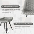 Set of 2 Leather Dining Chairs with Metal Legs
