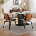 Set of 2 Retro Linen Dining Chairs with Bentwood Backs and Metal Legs