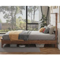 King Size Upholstered Bed Frame with Integrated Charging Station