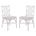 Set of 2 SAFAVIEH Maye Rattan Accent Chairs with Cushions - Dimensions: 18.5" W x 20.9" L x 35.8" H