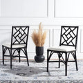 Set of 2 SAFAVIEH Maye Rattan Accent Chairs with Cushions - Dimensions: 18.5" W x 20.9" L x 35.8" H