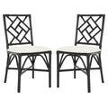 Set of 2 SAFAVIEH Maye Rattan Accent Chairs with Cushions - Dimensions: 18.5" W x 20.9" L x 35.8" H