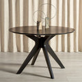 Round Dining Table with Wooden Base for Kitchen and Dining Room