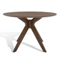Round Dining Table with Wooden Base for Kitchen and Dining Room