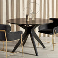 Round Dining Table with Wooden Base for Kitchen and Dining Room