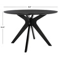 Round Dining Table with Wooden Base for Kitchen and Dining Room